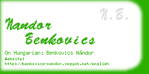nandor benkovics business card